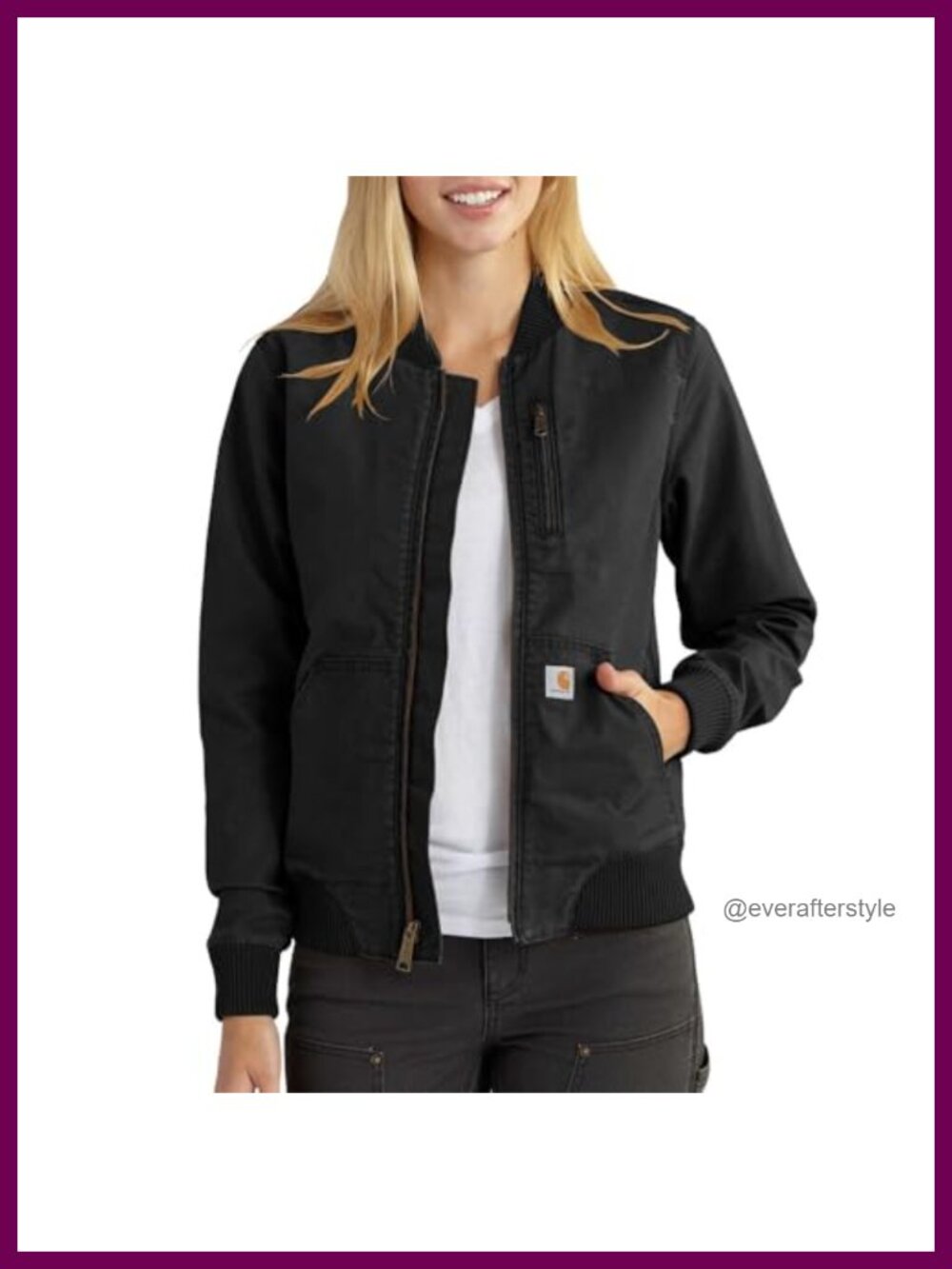 Carhartt Crawford Bomber Jacket Relaxed Fit Cotton Canvas Mesh Lined Casual Coat